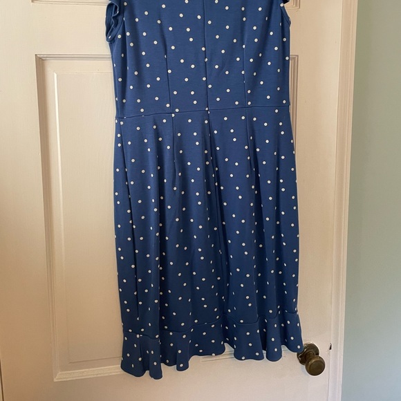 Blue Polka Dot Fishtail Dress - Picture 2 of 3